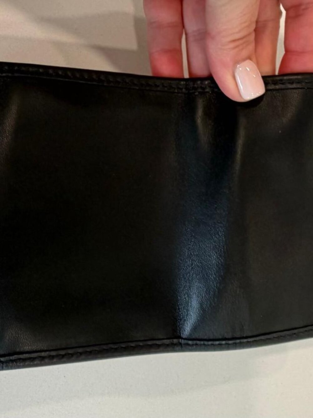 Coach Black Leather Trifold Checkbook Organizer Wallet - Picture 4 of 4